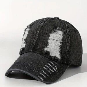 NWOT Patchwork Street Style Dad Hat – Double-Sided, Adjustable Unisex Cap Black